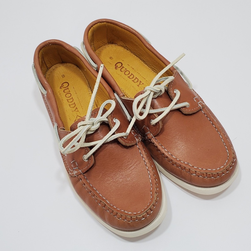 Quoddy Canoe Women's Leather Boat Moccasins Shoes USA Sz 8 EXCELLENT